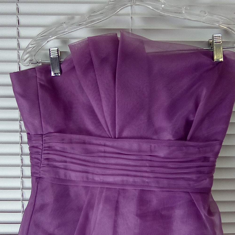 DAVID'S BRIDAL Elegant Purple Strapless Dress - Picture 6 of 7